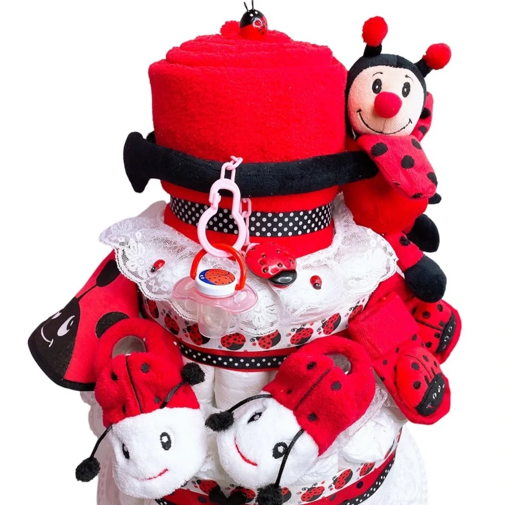 Ladybug Diaper Cake